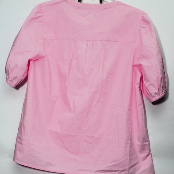 NWT Tommy Bahama Oceana Isle Puff-Sleeve Split-Neck Top - Picture 3 of 4